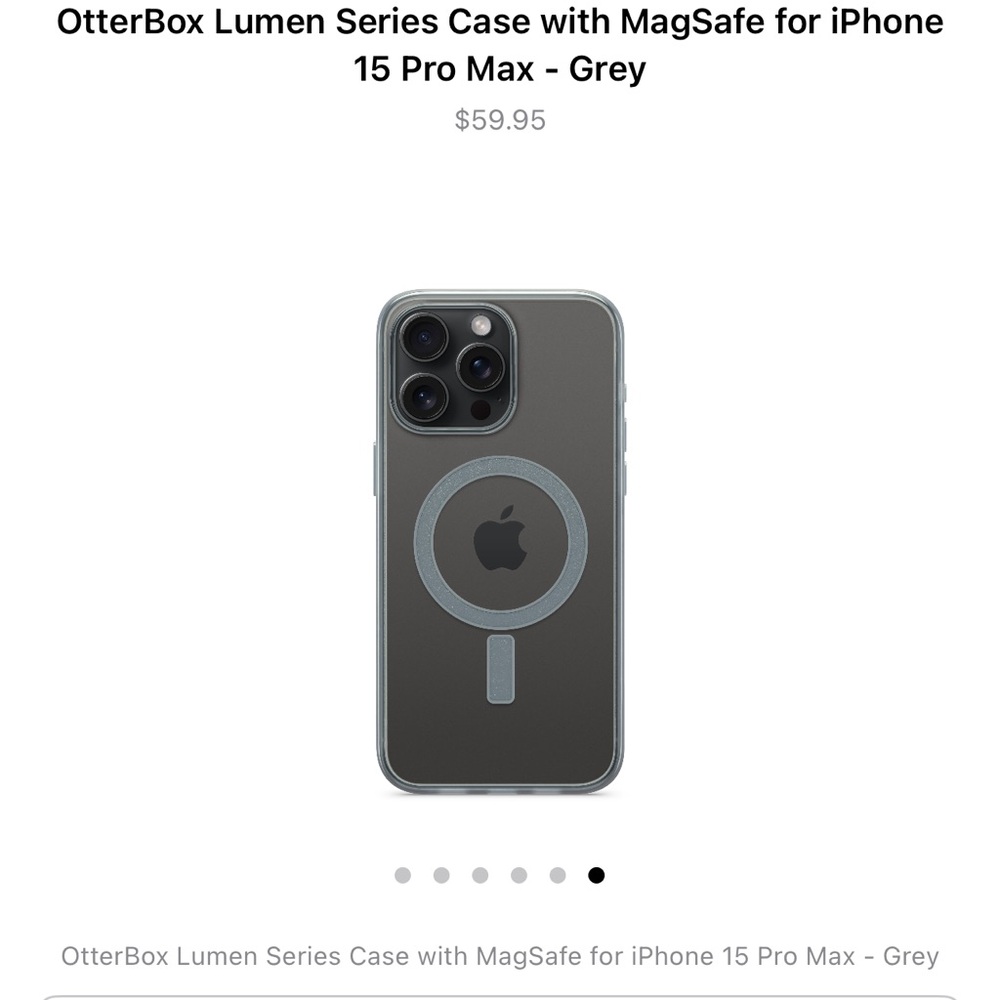 OTTERBOX GREY IPHONE 15 PRO MAX CASE